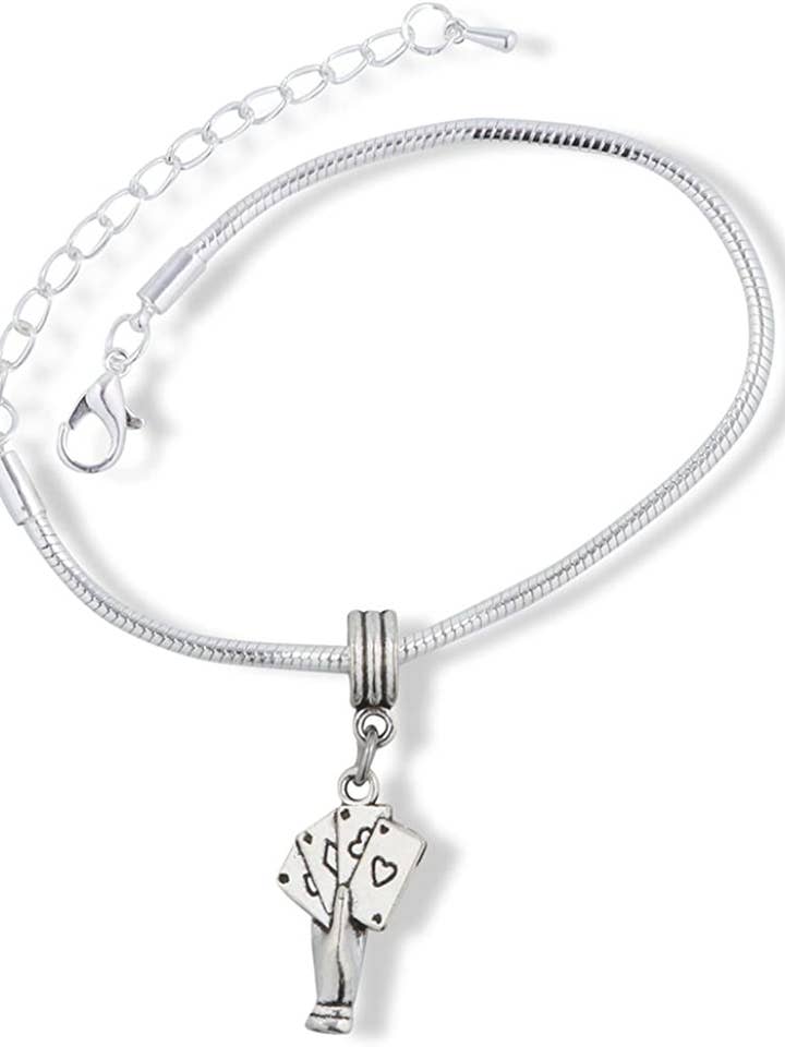 Hånd med fire spillekort slange kæde armbånd for engroshandel hos Dave The Bunny