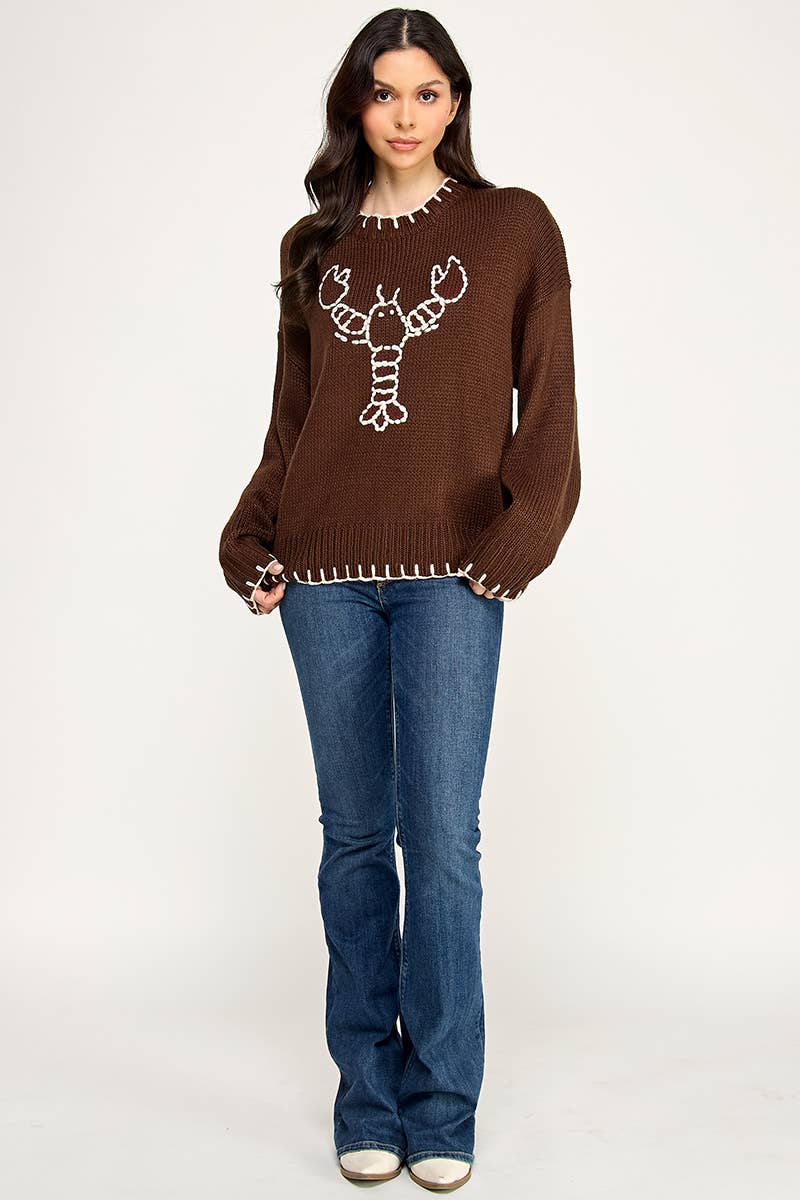 Sweet Generis - Wholesale Knit Sweater - Women's - MY LOVELY LOBSTER CASUAL PULLOVER SWEATER41