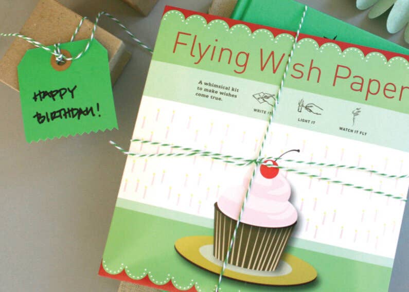 FLYING WISH PAPER ® - Wholesale Birthday Card - BIRTHDAY CUPCAKE – 50 WISH PAPER™ Birthday Wish-making Craft1