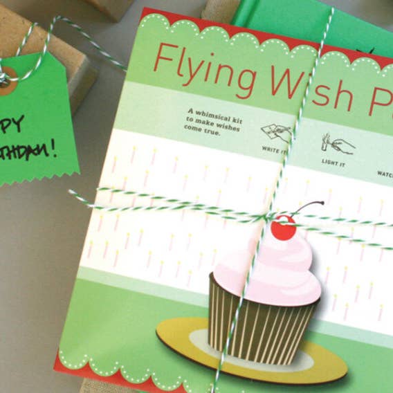 FLYING WISH PAPER ® - Wholesale Birthday Card - BIRTHDAY CUPCAKE – 50 WISH PAPER™ Birthday Wish-making Craft1