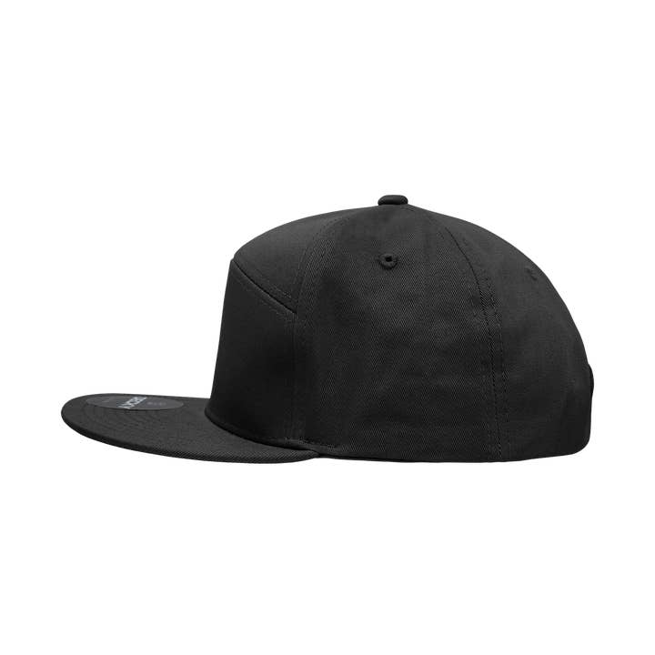 The Park Wholesale - Wholesale Flat Brim Cap - Unisex - Decky 1098 Blank 7 Panel Flat Bill Snapback Hats