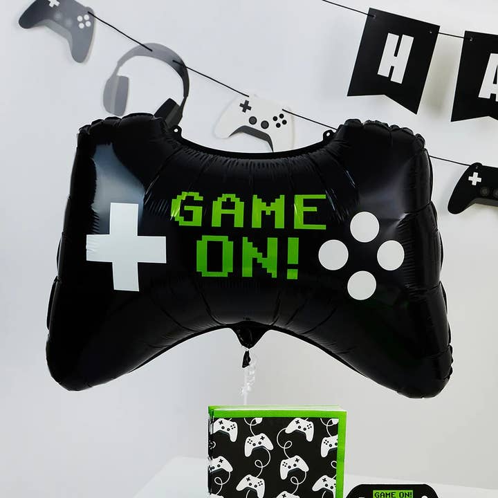 Game Controller 28" 'Game On' Foil Balloon for wholesale by Hootyballoo by Club Green