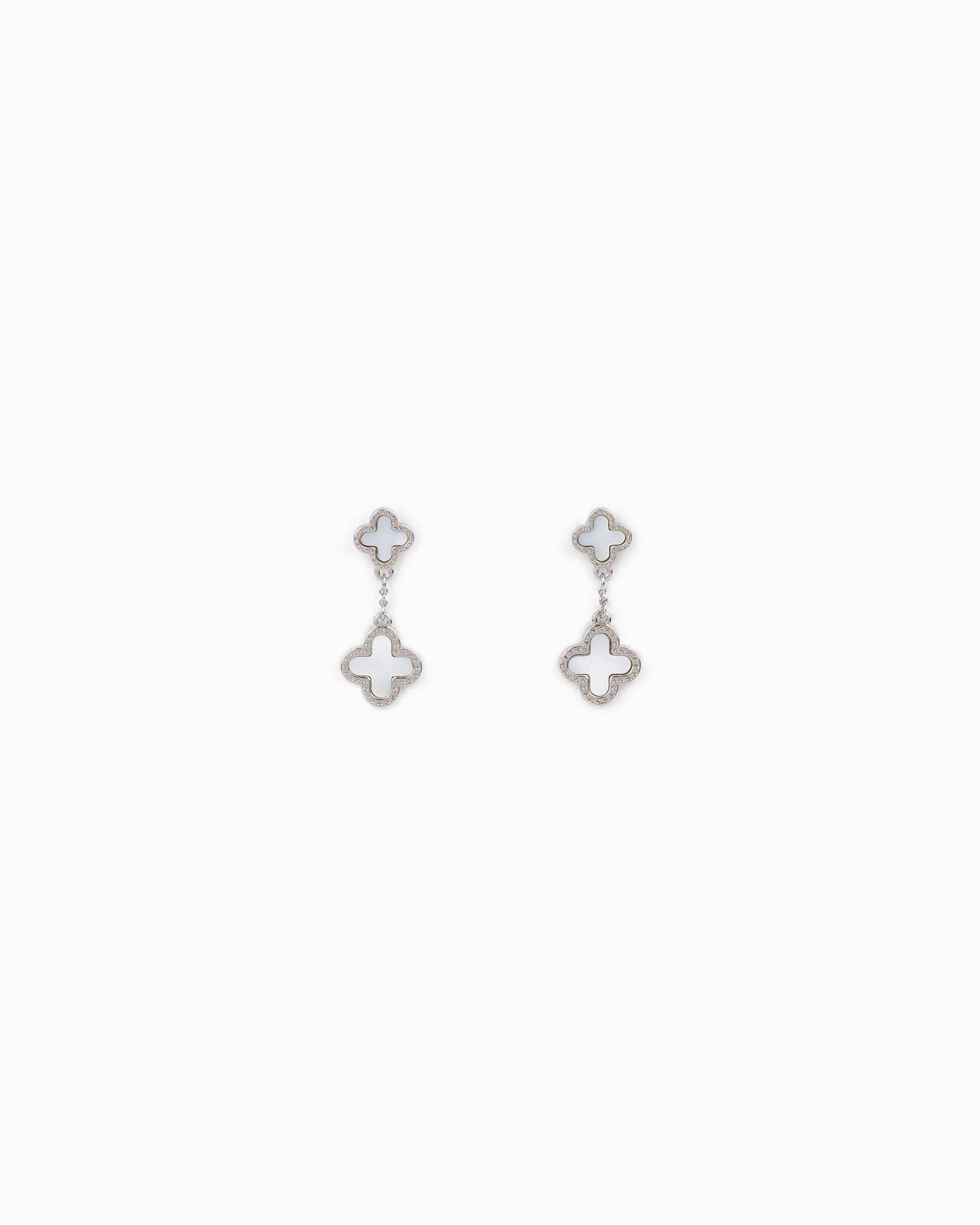 Sessori – wholesale Dangle earrings – Double MOP Clover Drop Earrings5