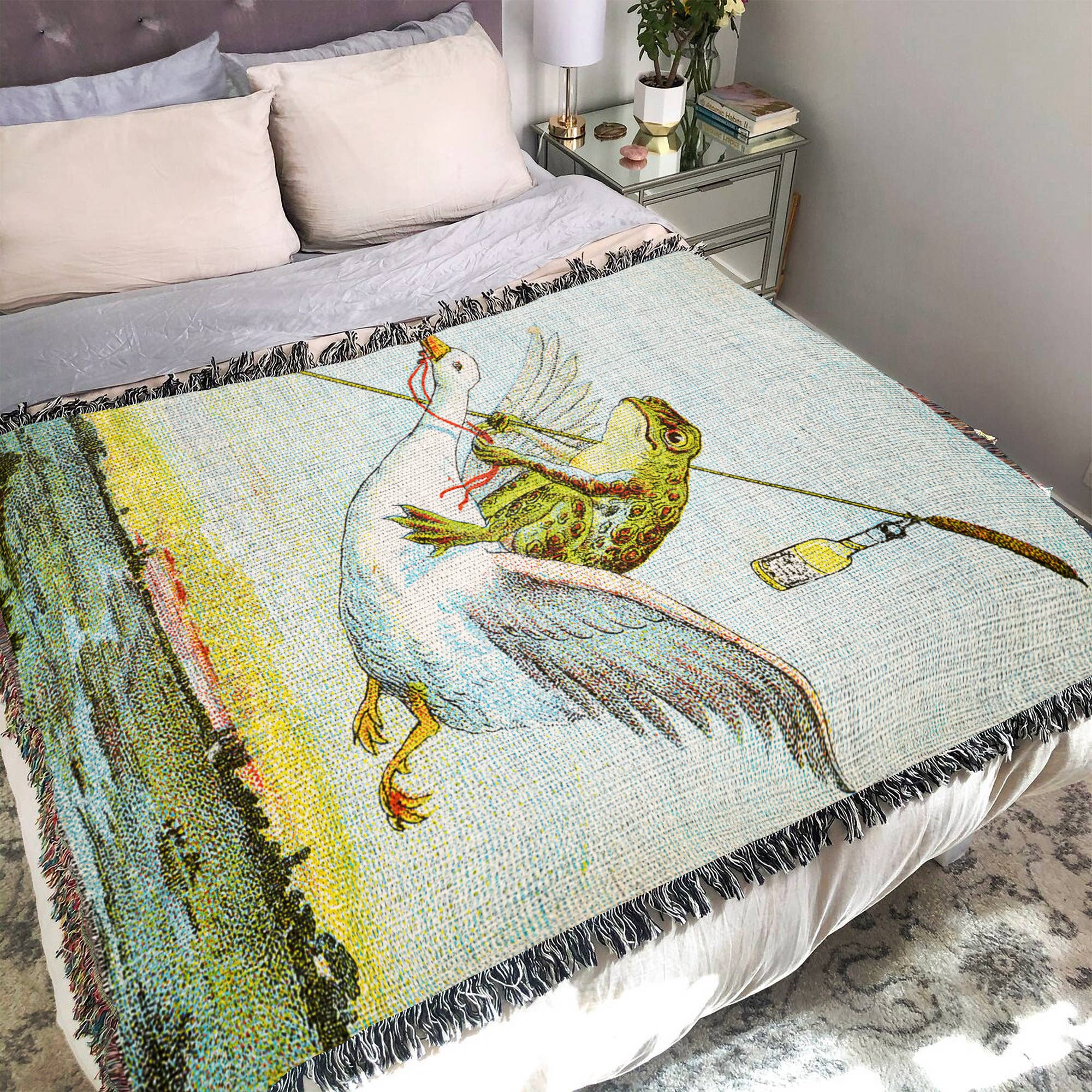 Killer Goods • Woven Blankets, Gifts, Home Decor – Manta para sofá por atacado – Manta Arrog Vintage em Ganso Voador Tecido2