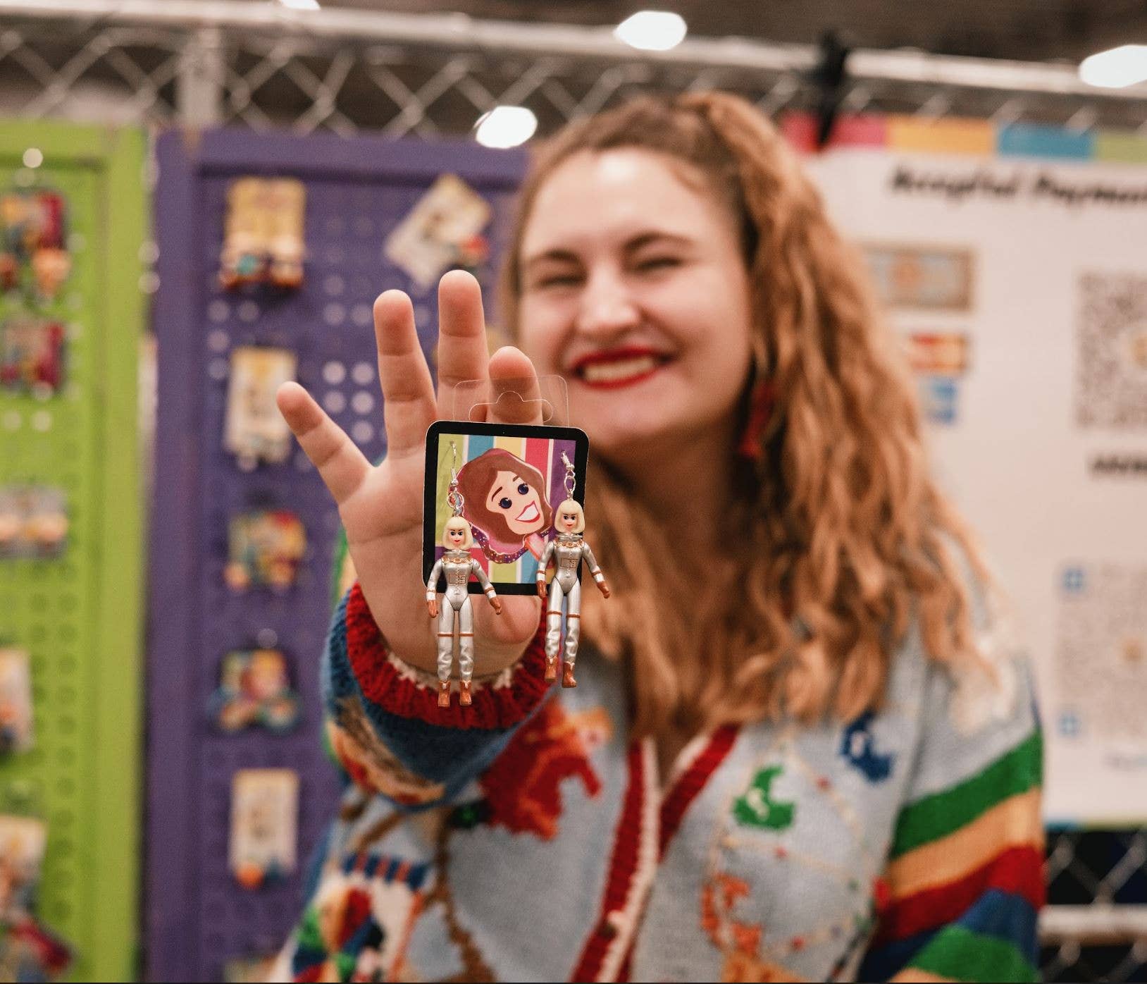 NO RHYME OR REASON ART - Wholesale Dangle Earrings - Astronaut Barbie Earrings - Poseable Doll, Retro9