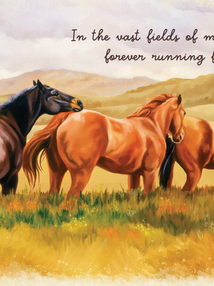 PSY/Horses in Field for wholesale by Greeting Cards by Norcard