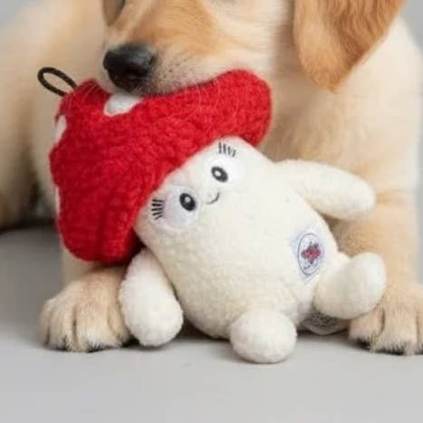 Pals For Paws - Vente Peluche – chien - Tiny le jouet en peluche pour chien en forme de champignon caché - 100 % recyclé0