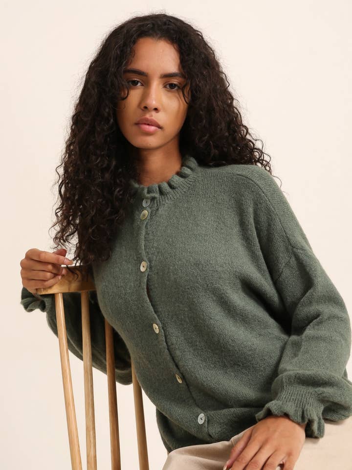 LÉA & LUC - Wholesale Cardigan – Women’s - ALPACA collar cardigan REF. 80128