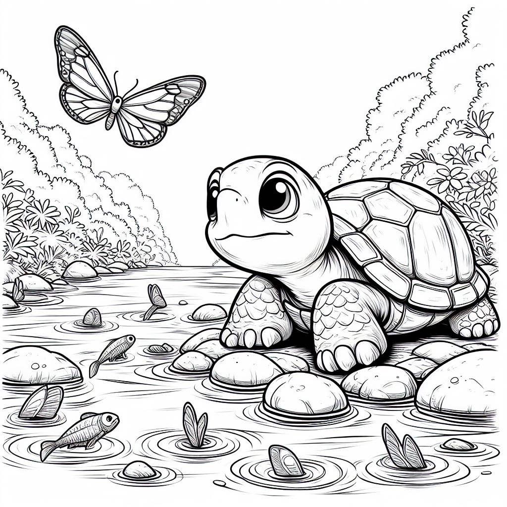 Mystical Monkey Toes - Vendita all'ingrosso Libro da colorare e attività - Adulti - Adorabili fogli da colorare con tartarughe e pastelli impilabili6