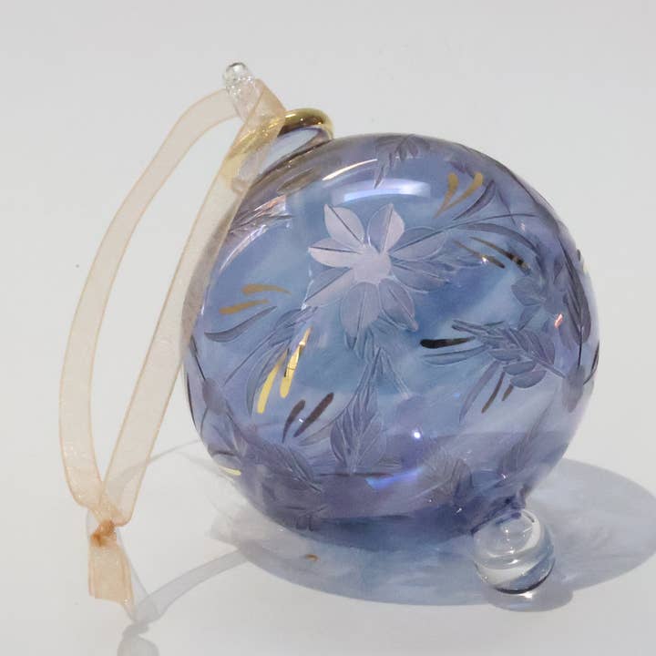 Dandarah (Ships from Canada) – Großhandel Verzierung – Glasornament aus geblasenem Glas – Blumen in Blau0