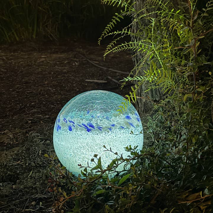 ApricotMint - Wholesale Outdoor Ornament/Decor - 10" Art Glass Solar LED Orb3