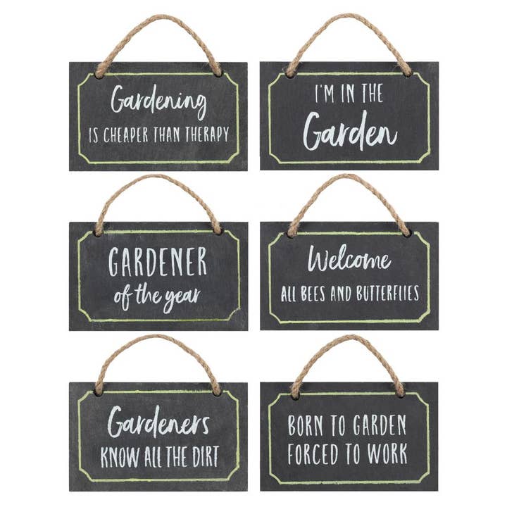WONDER IMPORTS AUSTRALIA - Wholesale Wall sign - Gardeners Mini Slate Sign Display of 24 pieces1