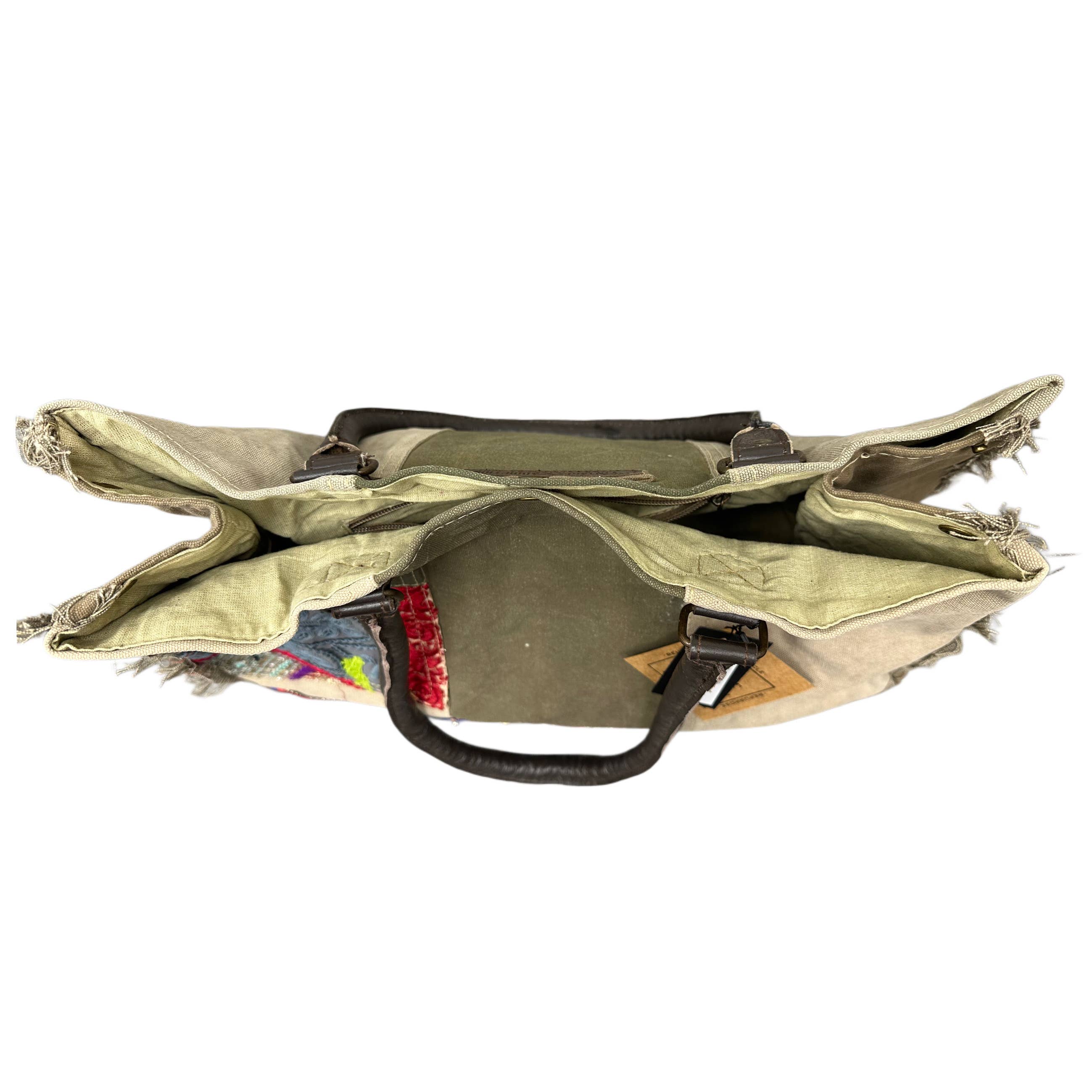 Vintage Addiction - Wholesale Tote Bag - Women's - Recycled Tent Tote with Vintage Textiles (Snap Top)11