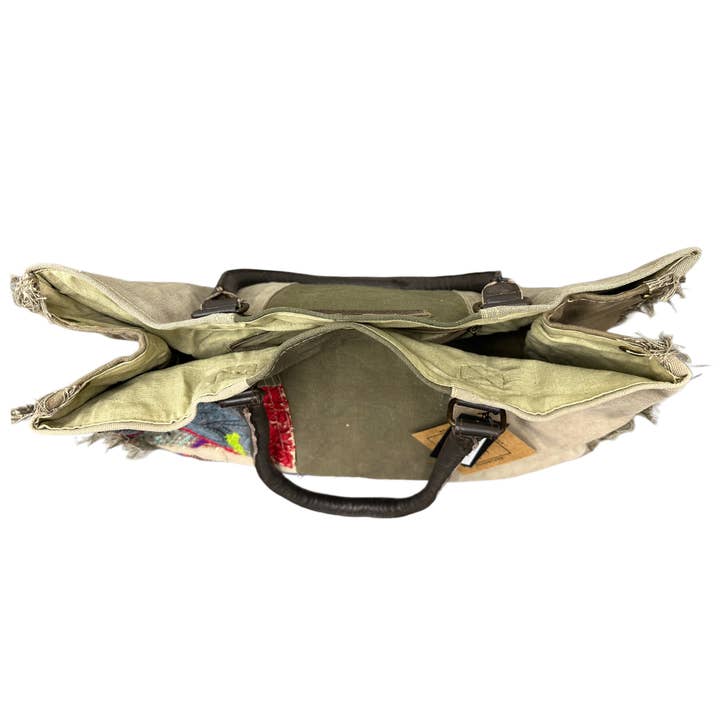 Vintage Addiction - Wholesale Tote Bag - Women's - Recycled Tent Tote with Vintage Textiles (Snap Top)11