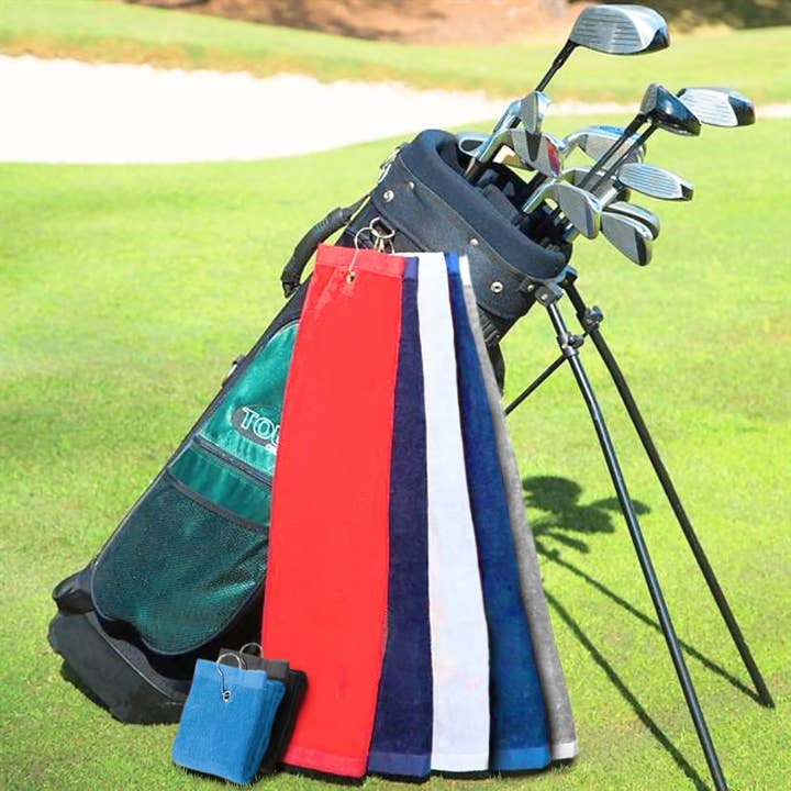 Pro Towels - Vente Serviette de sport - Serviette de golf à trois volets en velours platine : œillet et crochet15