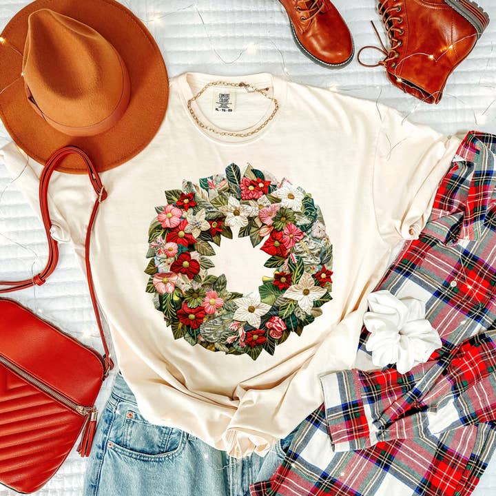 Falsches gestepptes Kranz-T-Shirt für den Großhandel von Trendy Tee Co.