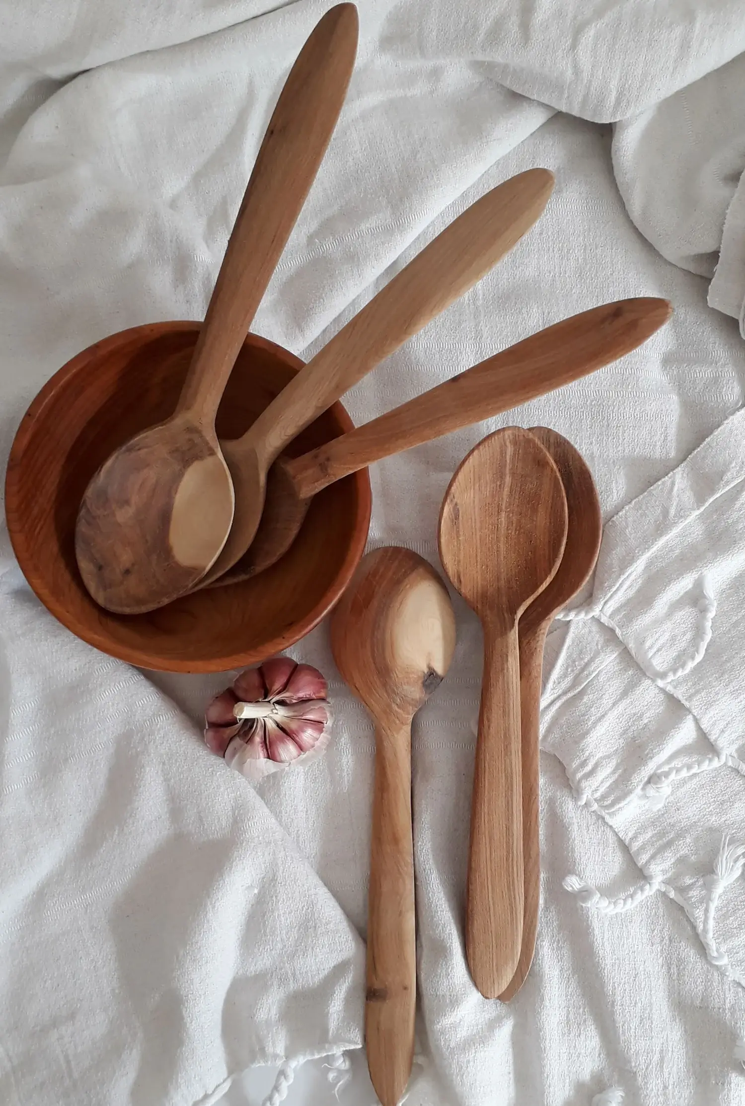 High crafty – wholesale Kökssked – 🥄 Olivträskedar – Handgjord uppsättning med 6 stycken1