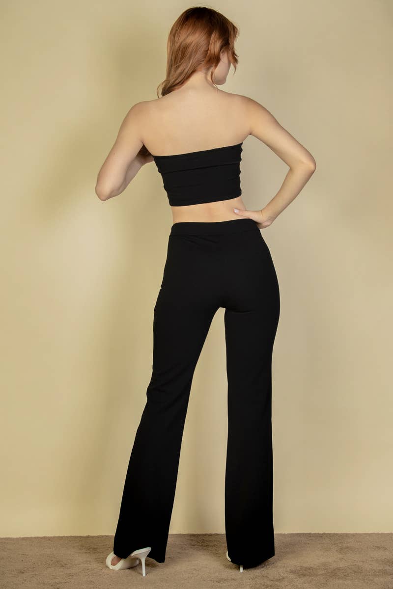 CAPELLA APPAREL – Engroshandel Top- og buksesæt (IKKE Loungewear) - Dame – Sæt med stropløs corsettop og højtbemandede udslåede bukser31