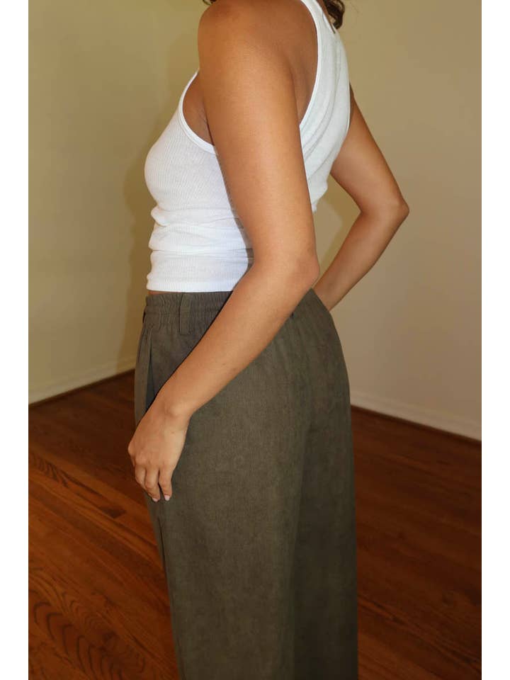 Salty - Wholesale Pants - Women's - CORD DRAWSTRING WIDE PANTS3