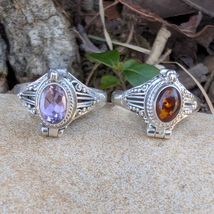 Silver Insanity - Wholesale Cocktail/Statement Ring - Roman Vessel Poison Ring - Sterling Silver and Gemstone6