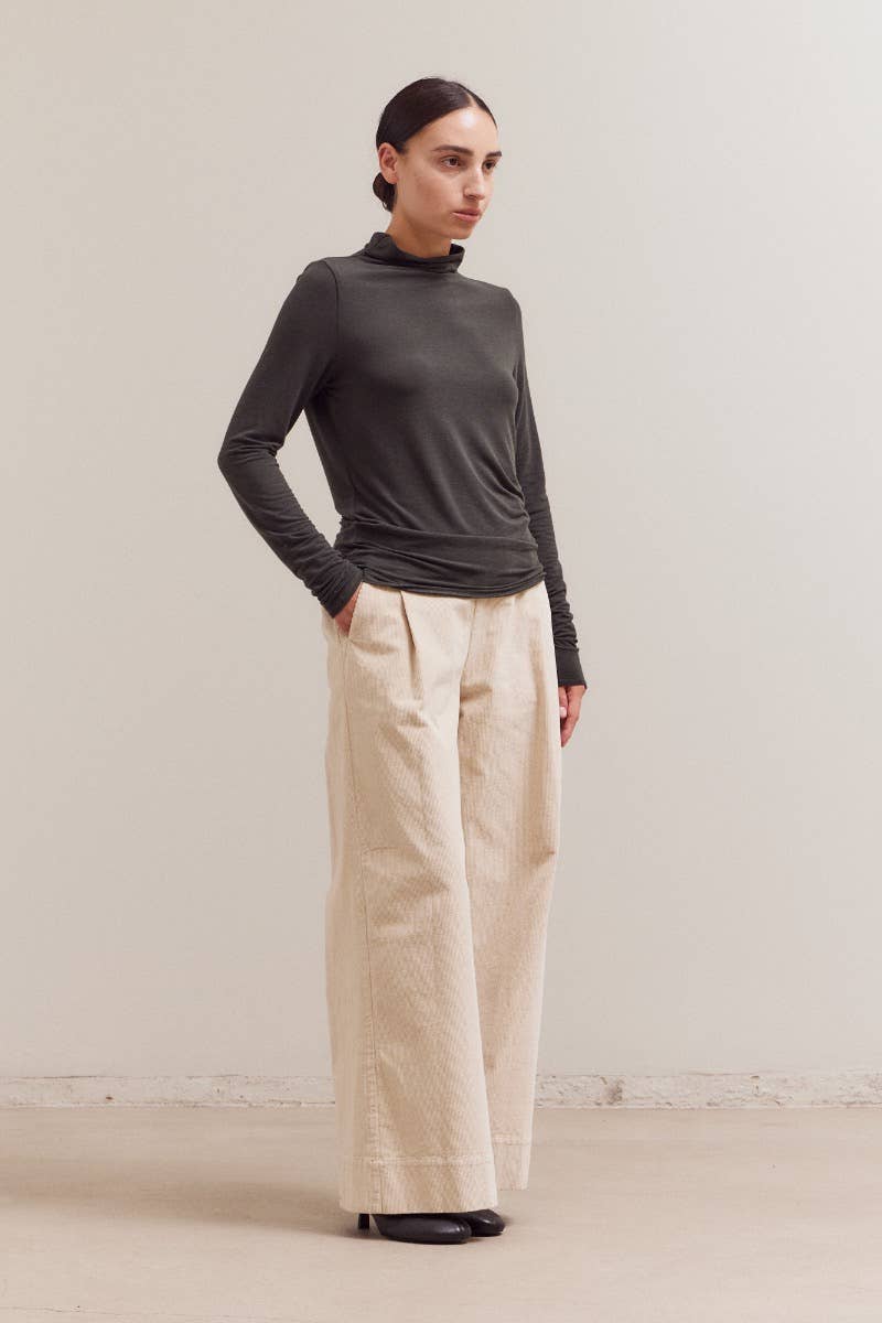 Grade & Gather - Vente Haut en maille – femme - 42036 - HAUT EN JERSEY AJUSTÉ À COL MONTANT15