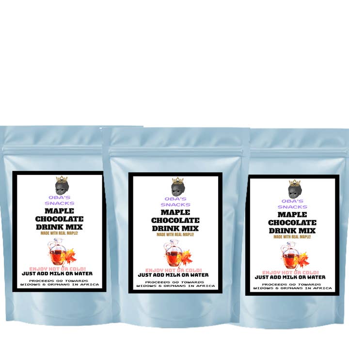 Mélange pour Boisson Chocolatée Premium - Érable 3 Pack VEGAN pour la vente par Oba's Snacks