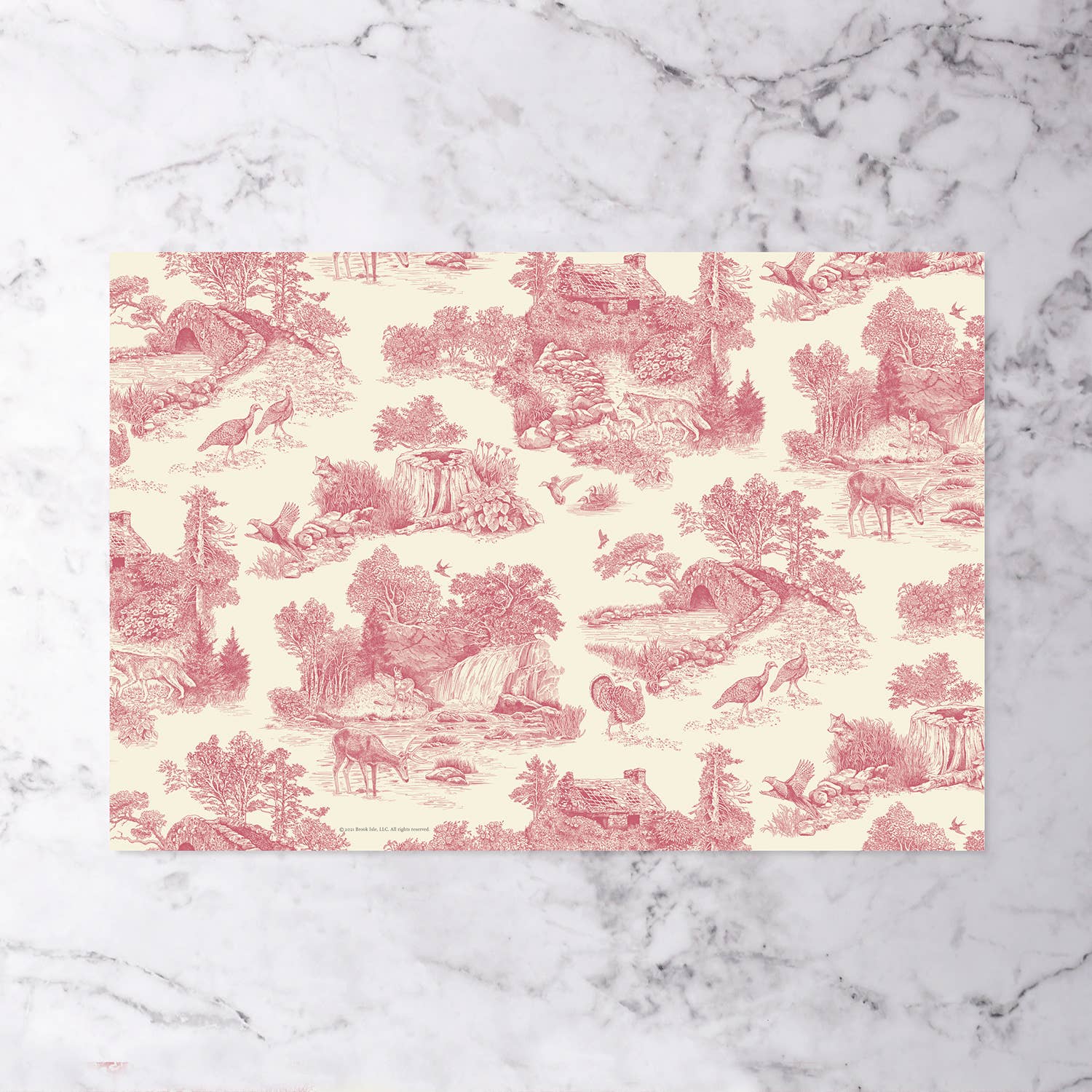 Brook Isle - Vendita all'ingrosso Tovagliette monouso - Tovagliette di carta igienica vintage Red Woodland (set di 12)1