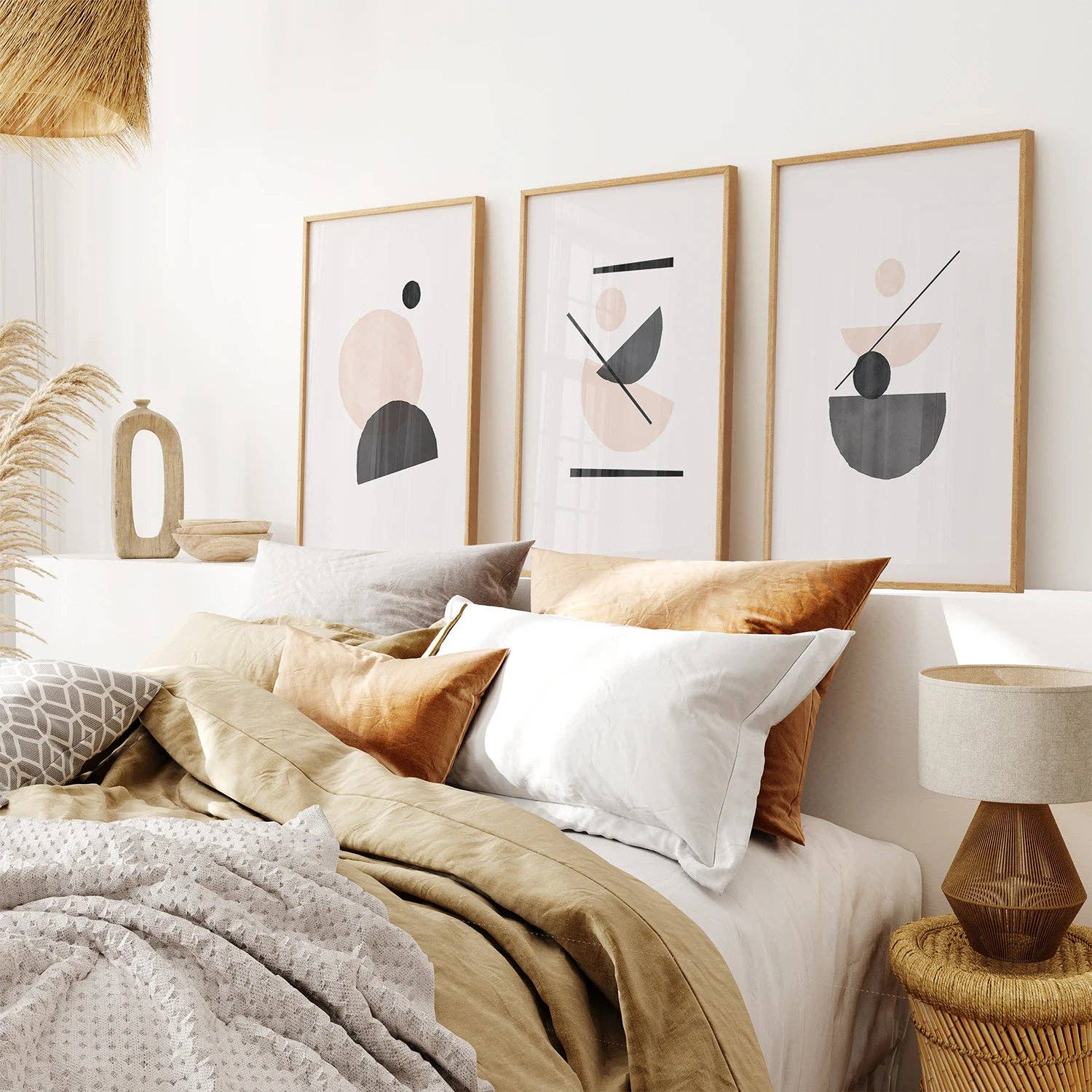 Art Lane - Vente Affiche d'art - Art abstrait du milieu du siècle. Imprimé en couleurs beige et noir2