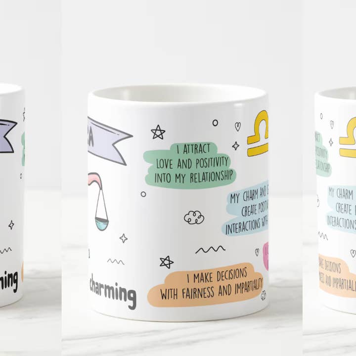 Desi design and chai - Wholesale Coffee Mug - Full wrap Zodiac Mugs | Self Love | Affirmation mugs | 11 oz5