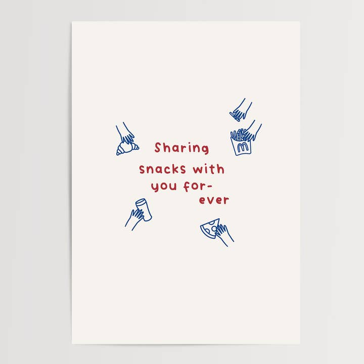 Sharing Snacks Art Print for wholesale by The Shy Zebra Print Company