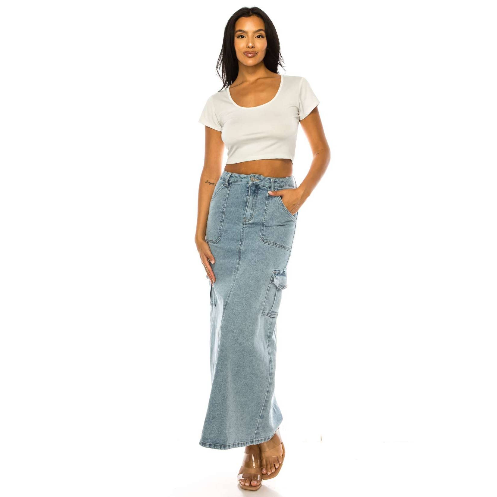 【COLOR iN ID】Work Cargo Denim Skirt Amazon.com: Cargo Skirt Women y2k Button Mini Jeans Skirt