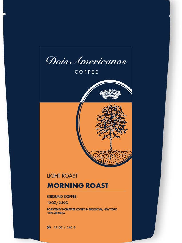 Dois Americanos Morning Light Roast Coffee 12 oz. for wholesale by Nobletree Coffee