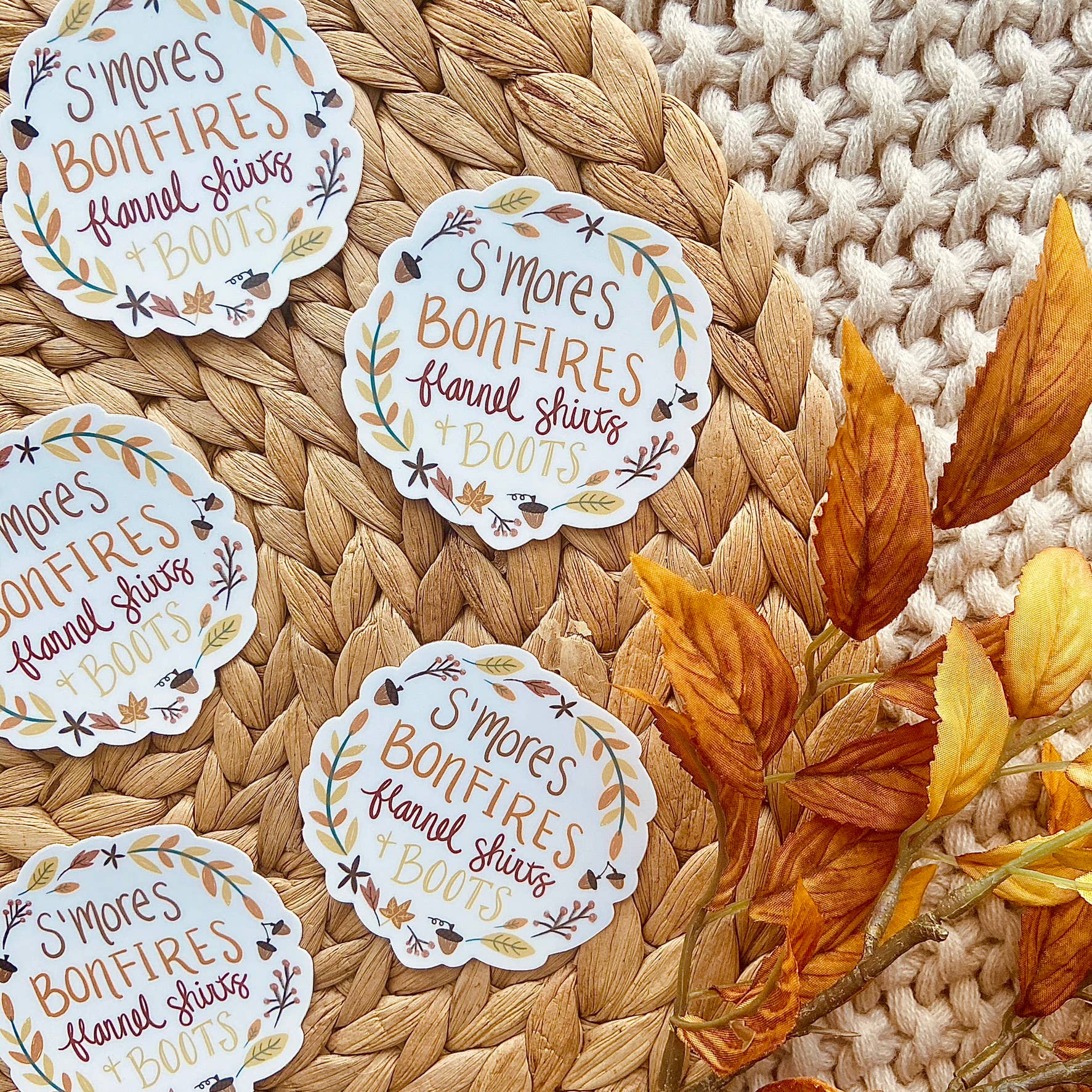 Makerie Day - Wholesale Sticker - Fall Words Wreath Sticker1