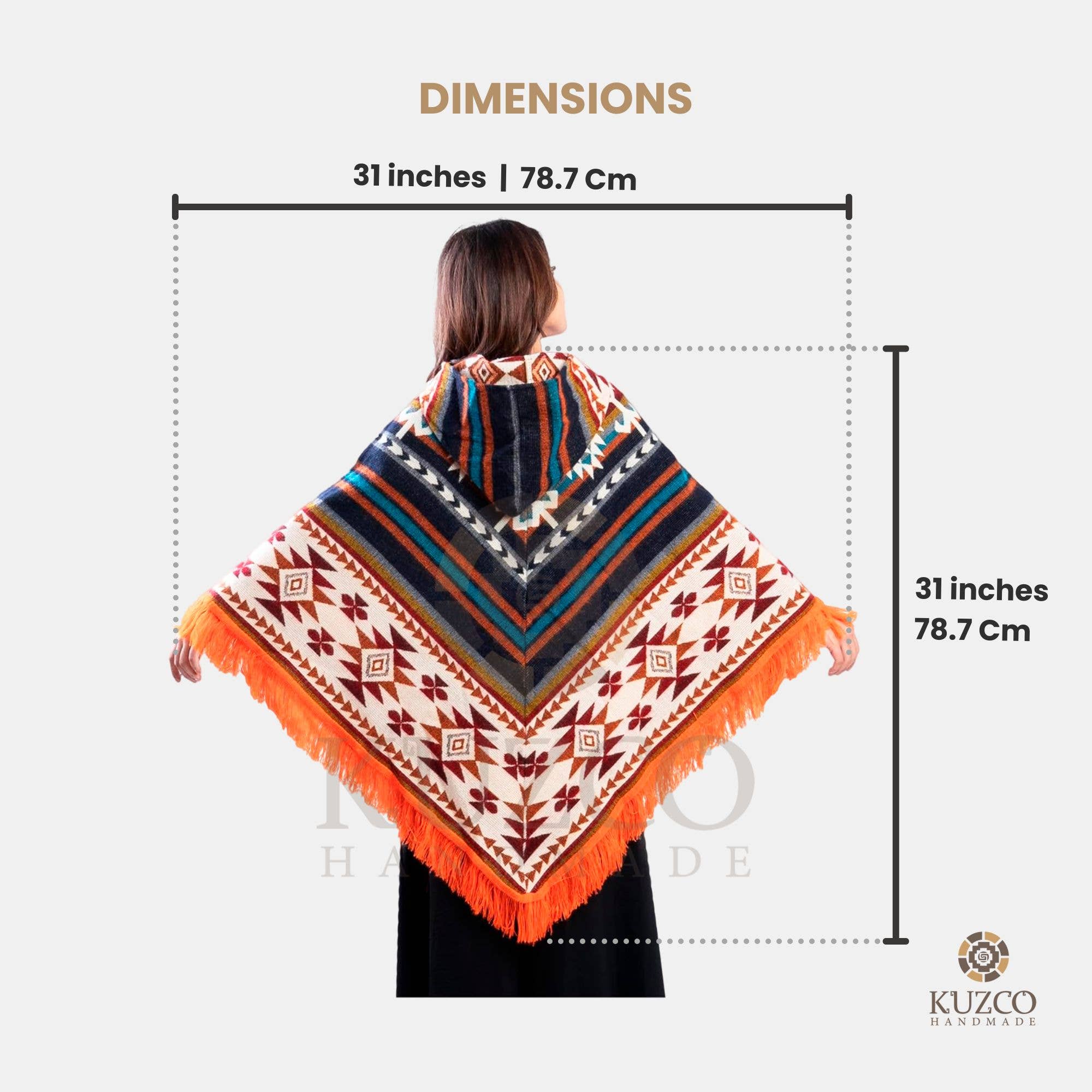 KuzcoHandmade - Venta al por mayor Poncho - Unisex - Poncho Andino de Alpaca de Ecuador con Capucha Unisex14