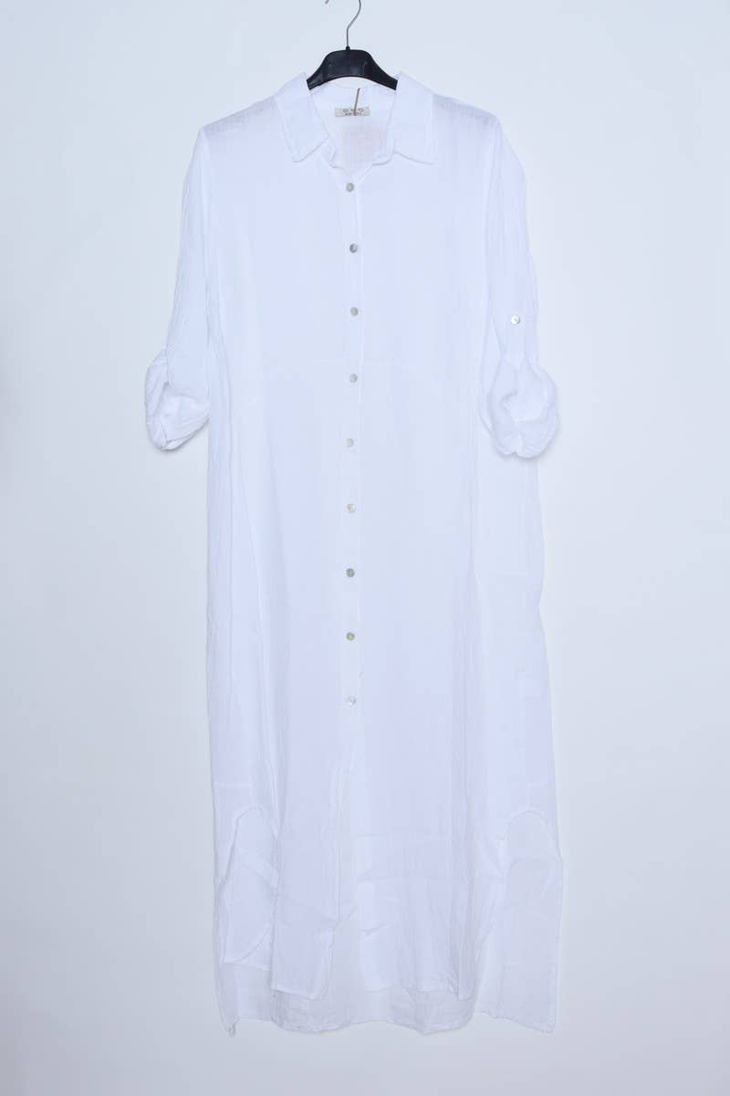 LÉA & LUC - Wholesale Dress - Women's - Long shirt dresses in 100% Linen REF. 148413