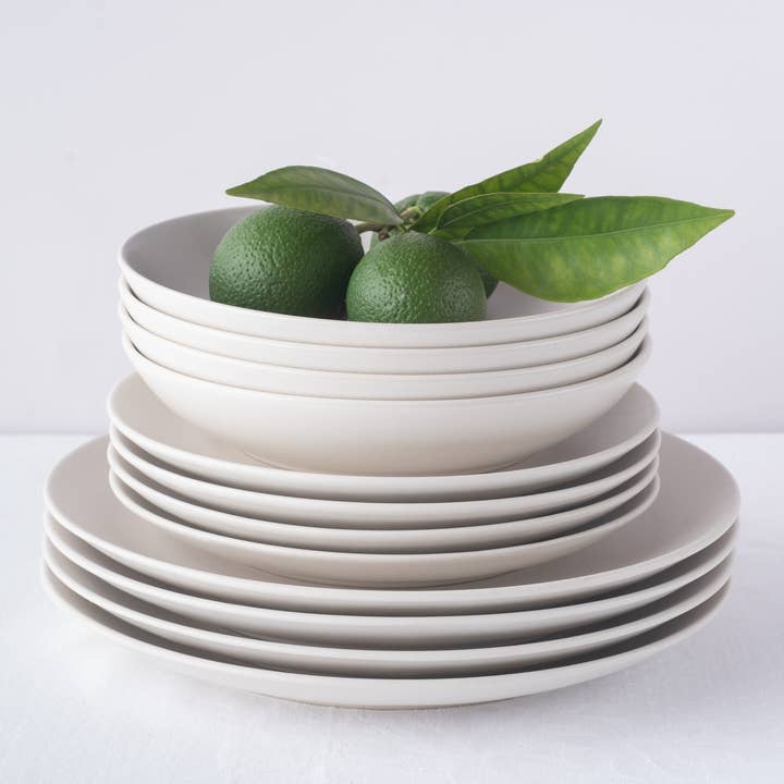 Stone + Lain - Wholesale Dinnerware Set - Semplice Stoneware Dinnerware Set - White Matte - Crafted in Portugal7