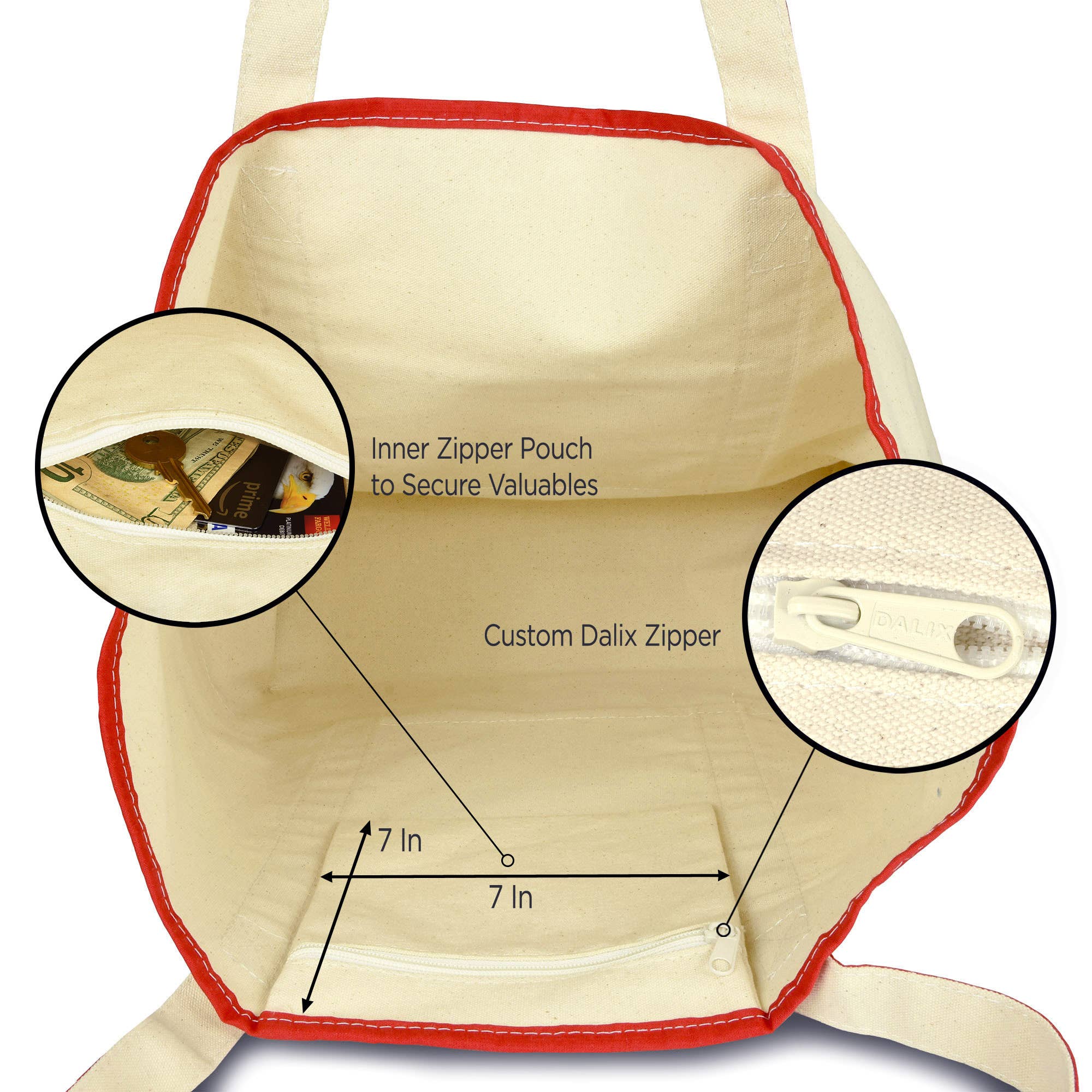 Dalix - Wholesale Tote Bag - Women's - DALIX 22" Open Top Heavy Duty Deluxe Tote Bag Outer Pocket48