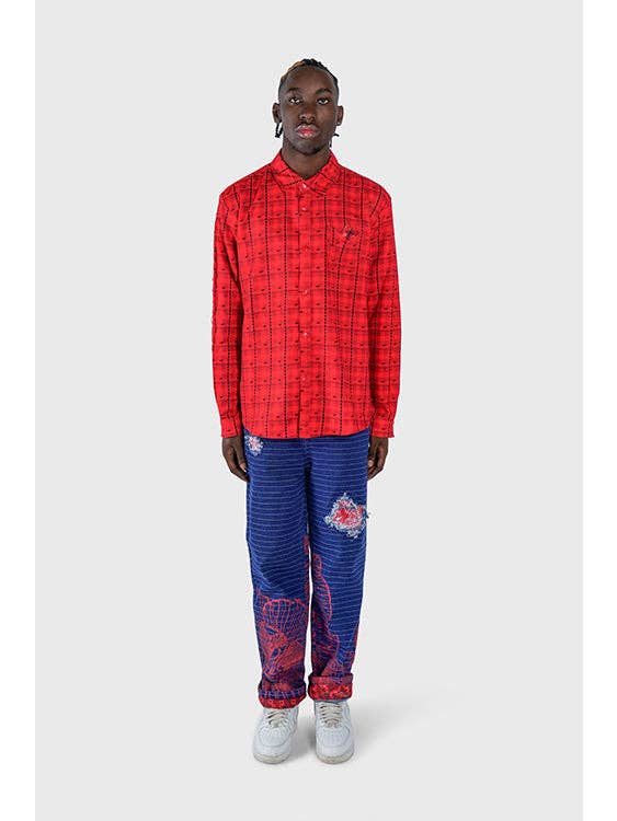 Lantern Rød Eternal Flowers Distressed Jeans for engroshandel på Faire5