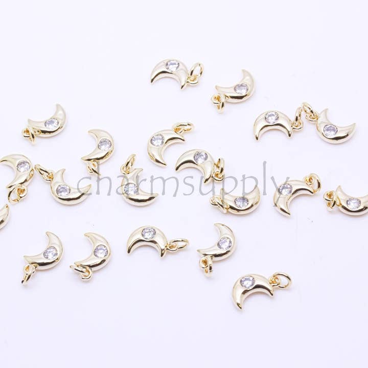 Ciondolo Piccola Luna Crescente in Oro/Argento, CPG272-CPS272 per la vendita all'ingrosso da parte di Jewel Pledge