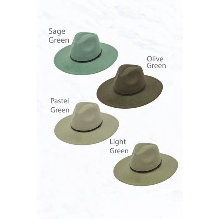 Suzie Q USA - Wholesale Fedora - Women's - Suede Large Eaves Peach Top Fedora, Leather Belt6