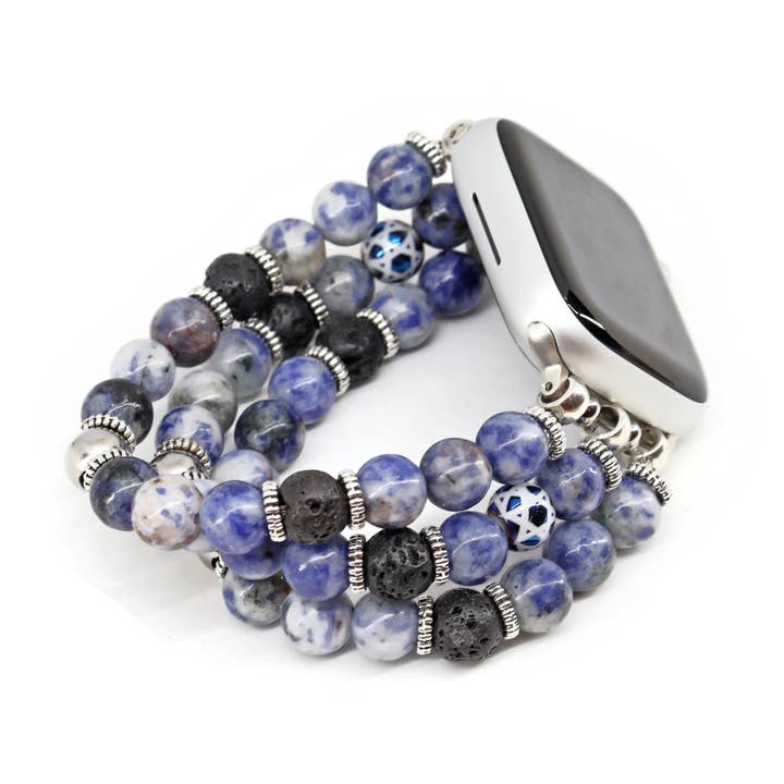 MTAWBJBL Jewish Star of David Gemstone Band for Apple Watch for wholesale by Sea Ranch Jewelry