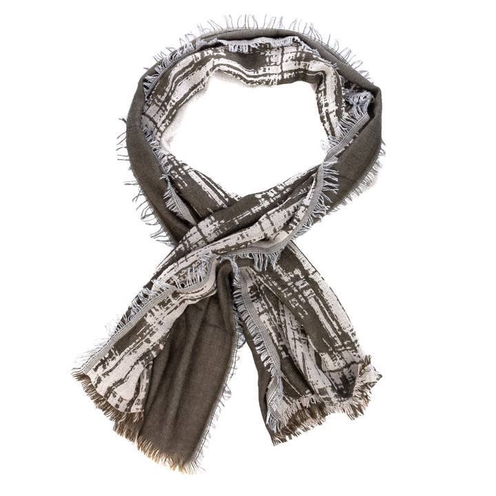 Sciarpa foulard design lineare doppia patta modal e lana. per la vendita all'ingrosso da parte di FIRENZE ARTEGIANI