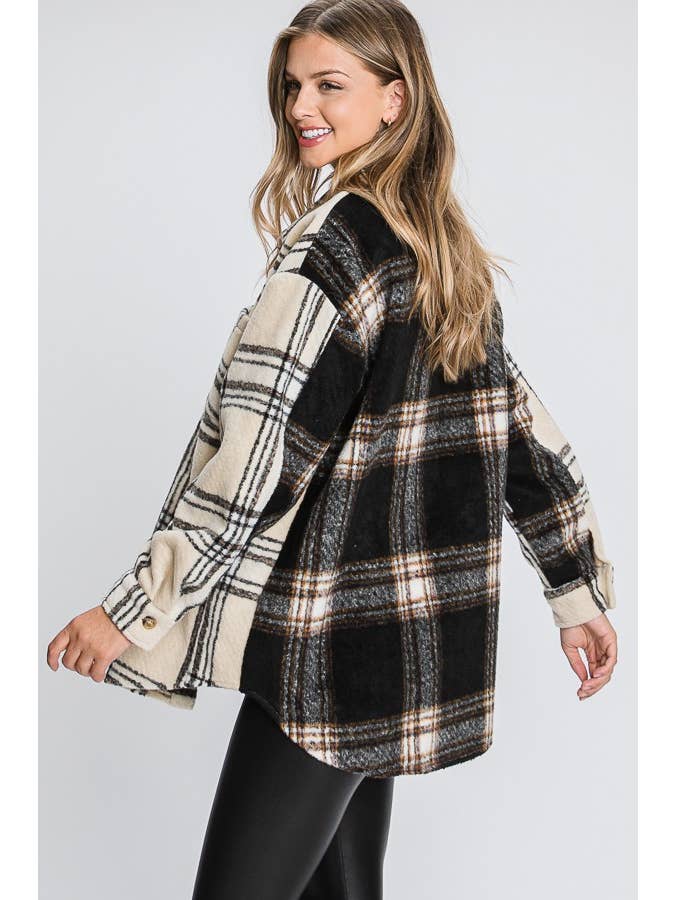 ELLEBORN – Engroshandel Skjortejakke/shacket – til kvinder – PLAID JAKKE MED KONTRASTERENDE RYG 
3248T-A46