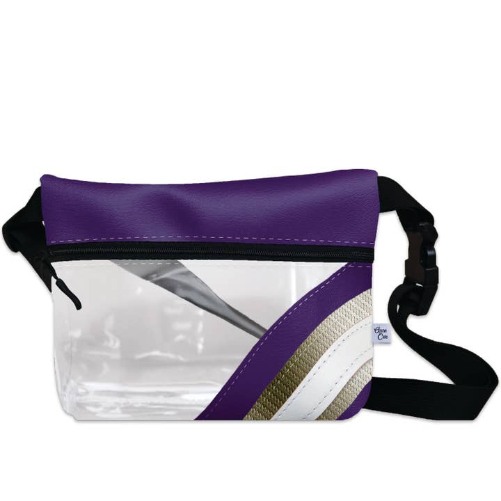Anne Cate - Vente Sac ceinture – unisexe - Sac banane jour de match à rayures claires pour stade de football1
