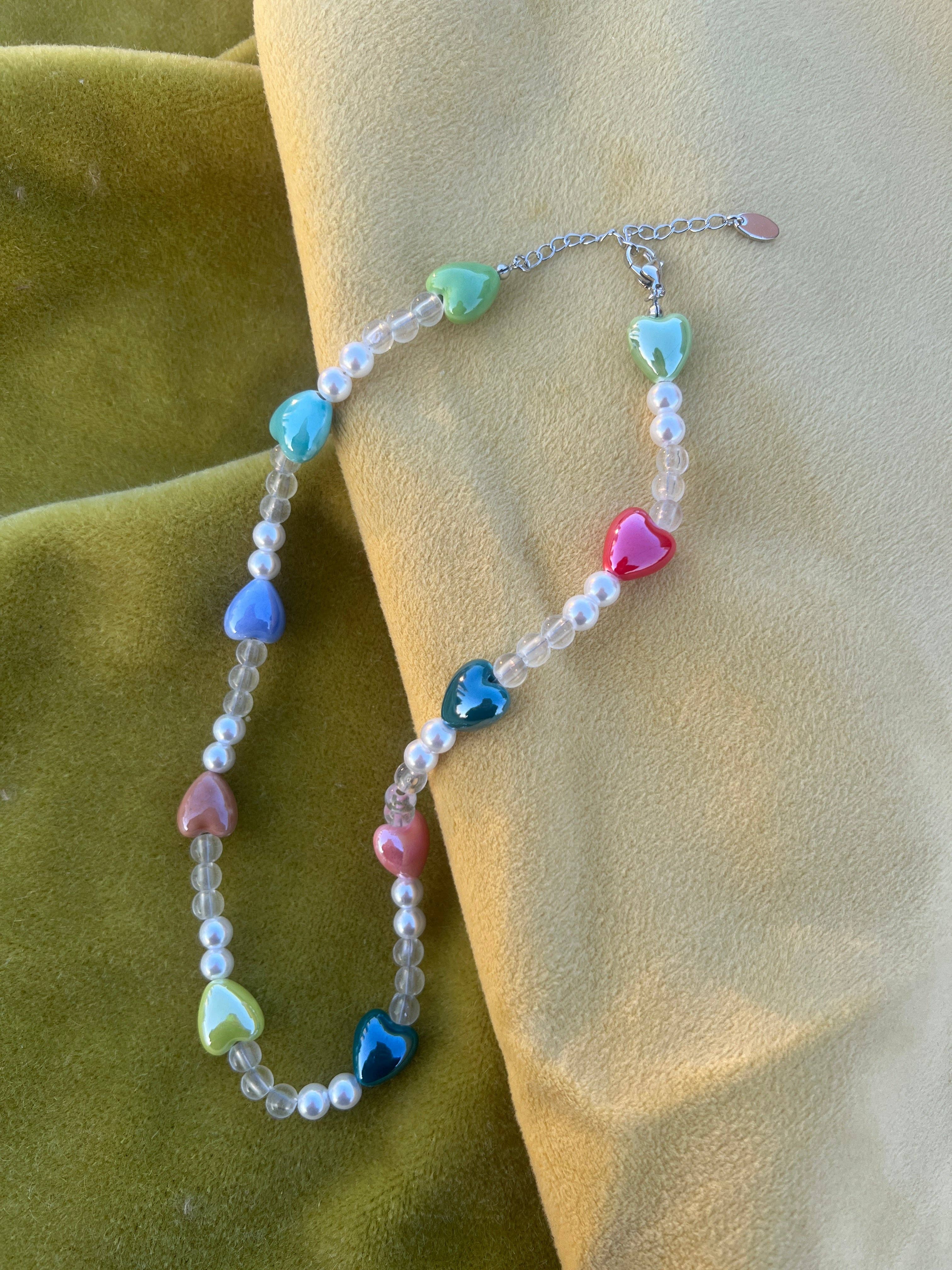 Rainbow Unicorn Birthday Surprise - Wholesale Beaded/Pearl Necklace - Bright Y2K Beaded Charm Necklace – Festival & Summer Jewelry5