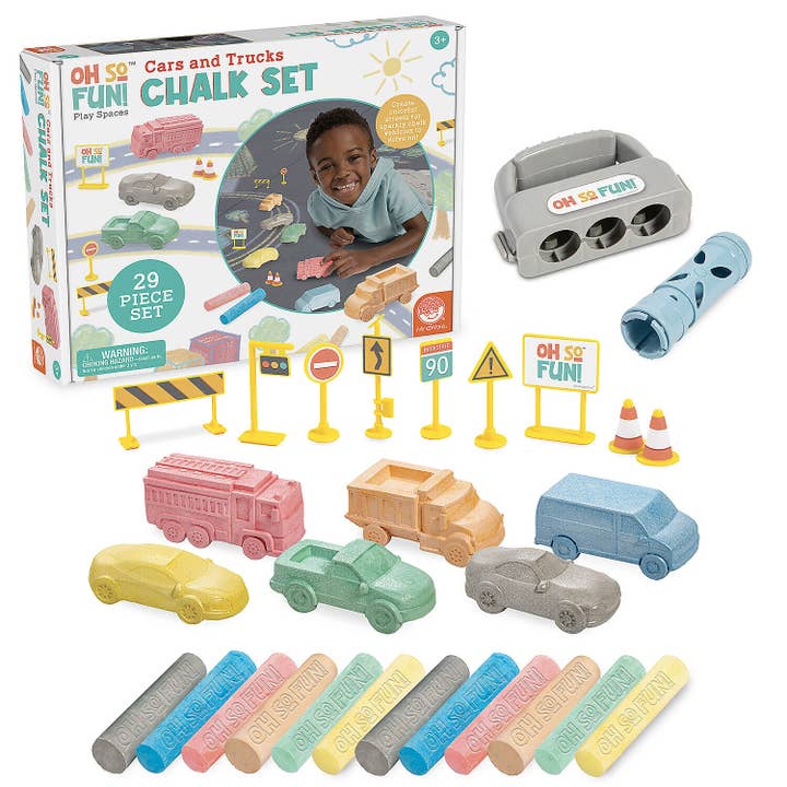Oh So Fun! Cars/Road Chalk Set for wholesale by MindWare & Peaceable Kingdom