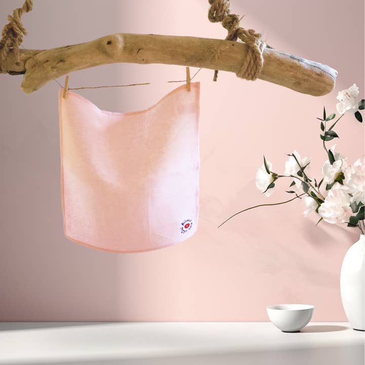 ROSÉ PINK Leinenservietten, 4er-Set, bestickt, Stapel 10 für den Großhandel von Kisses mon chéri