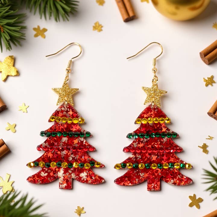 Christmas Tree Earrings for wholesale by Your Fashion Wholesale