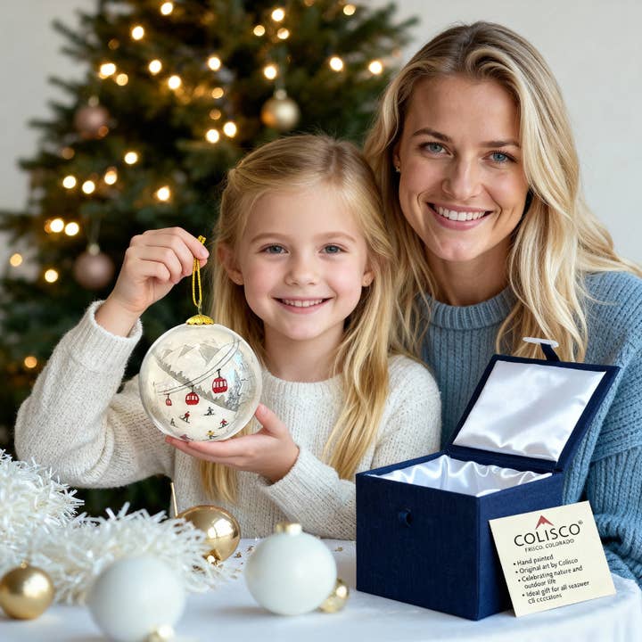 Colisco Wholesale - Vente Objets de décoration - Ornement en verre peint à la main Colisco Gondola & Skiers1