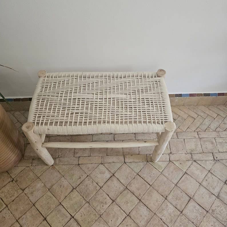 Melecraft - Wholesale Cord - Moroccan Bench with Beige Woven Cord3